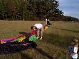 Ted inflates balloon